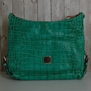 Dooney & Bourke Vintage Teal Embossed Croc Satchel